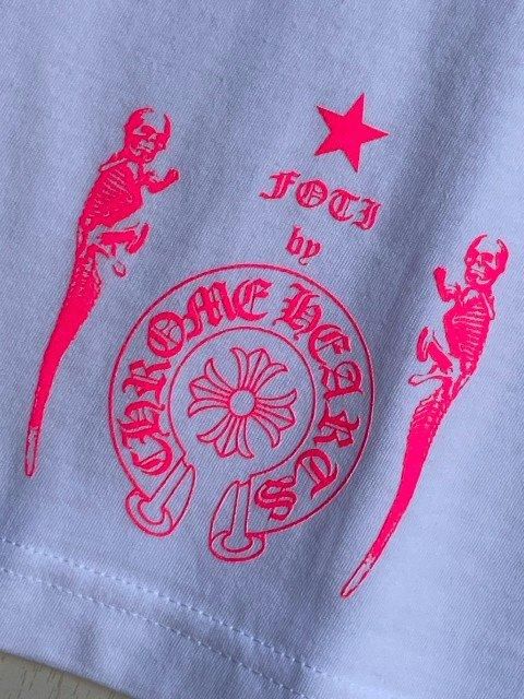 L☆CHROME HEARTS FOTI スティックマン Tシャツ コットン L☆CHROME