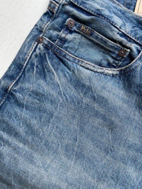 ポロジーンズRL濃紺デニムショーツW33表記　着用回数数回程度美品 POLO RALPH LAUREN 【USED-175】POLO CARGO SHORT PANTS NAVY