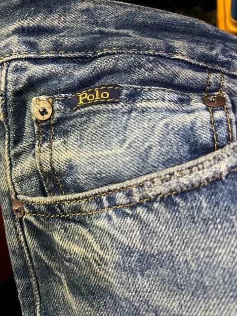 ポロジーンズRL濃紺デニムショーツW33表記　着用回数数回程度美品 POLO RALPH LAUREN 【USED-175】POLO CARGO SHORT PANTS NAVY
