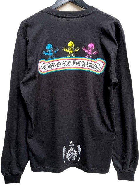 CHROME HEARTS ブラック ロングスリーブ Tシャツ　虹色　レインボー Chrome Hearts クロムハーツ レインボーロゴ ロンT L - メルカリ