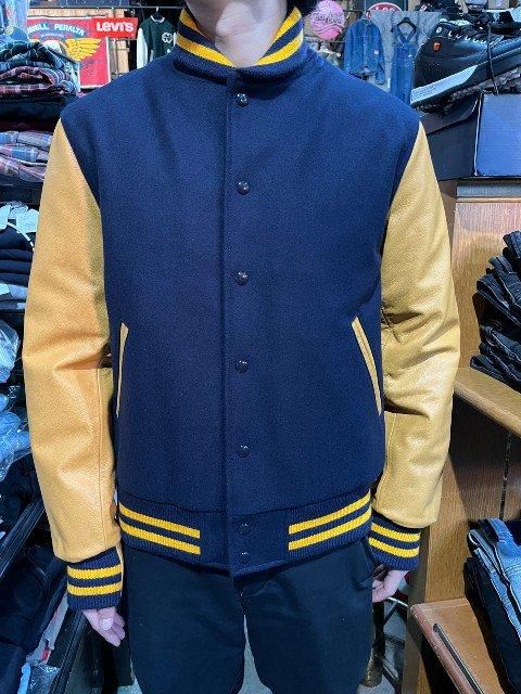 GB Sport for SHIPS スエードジャケット golden bear GB Sports by Golden Bear×US/Melton Varsity Jacket