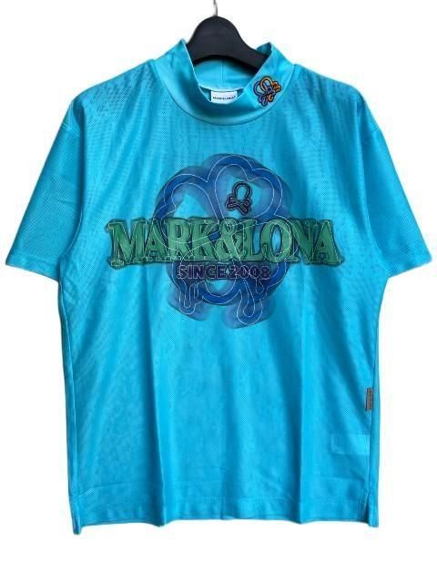 MARK&LONA マーク＆ロナClava Mesh Jacquard Mock Neck blue MLM
