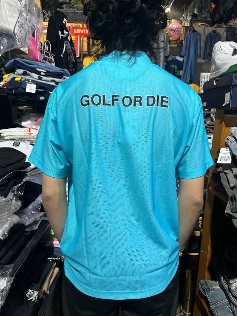 MARK&LONA マーク＆ロナClava Mesh Jacquard Mock Neck blue MLM-5C