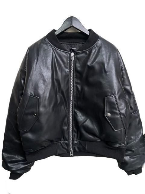ジャケット・アウター BREATH/ FAUX LEATHER BOMBER JACKET BREATHブレス FAUX LEATHER BOMBER JACKET/ black- 夜型大型セレクト