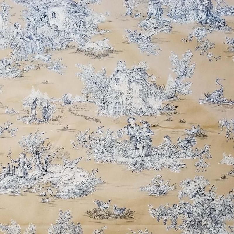 アンティークフランス トワルドジュイクロス 農村のカップル