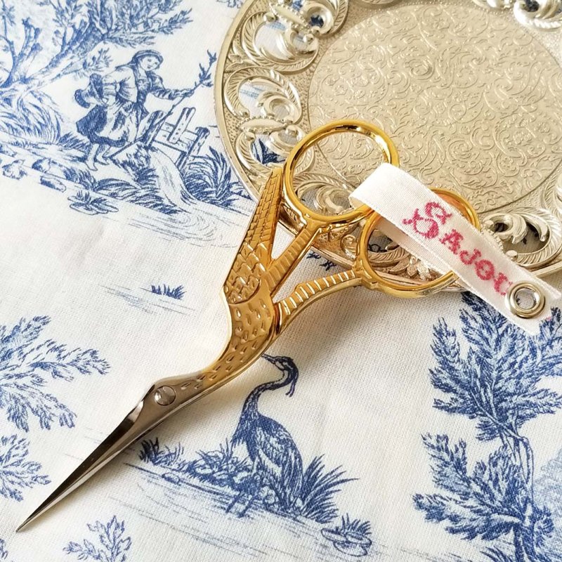 フランス製 SAJOUの刺繍鋏☆コウノトリ - 事務用品