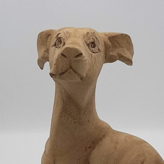 ドッグアートB～wood dog painting～ - 手彫りの木のお皿・器