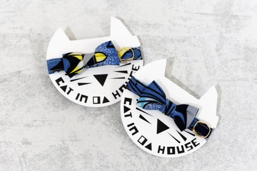 【CAT IN DA HOUSE!】アフリカンプリント キャットカラー ブルー系