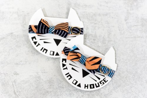【CAT IN DA HOUSE!】アフリカンプリント キャットカラー オレンジ系