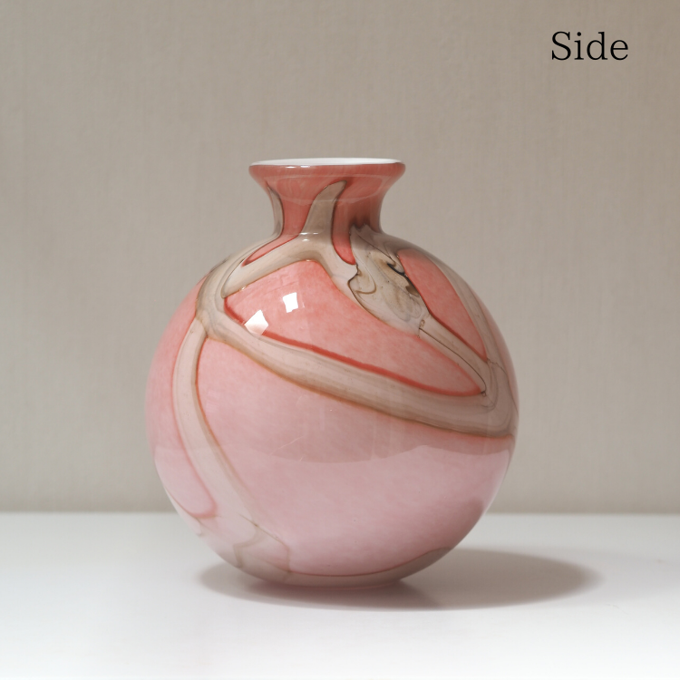 FIDRIOの花瓶Pink Flame Bolvase with Neck Lサイズ サイド画像