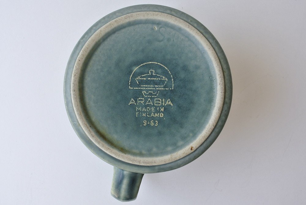 ARABIA Ruska BULE CREAMER アラビア ルスカ ブルー クリーマー 稀少 バックプリントあり -  ヴィンテージ北欧雑貨・PIPPURIKERA ピップリケラ 金沢