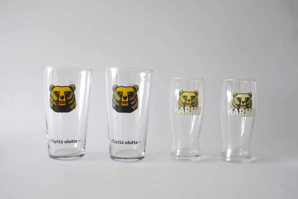 KARHU Beer Tumbler フィンランドビール カルフのおおきなビールタンブラー 01 - ヴィンテージ北欧雑貨・PIPPURIKERA  ピップリケラ 金沢