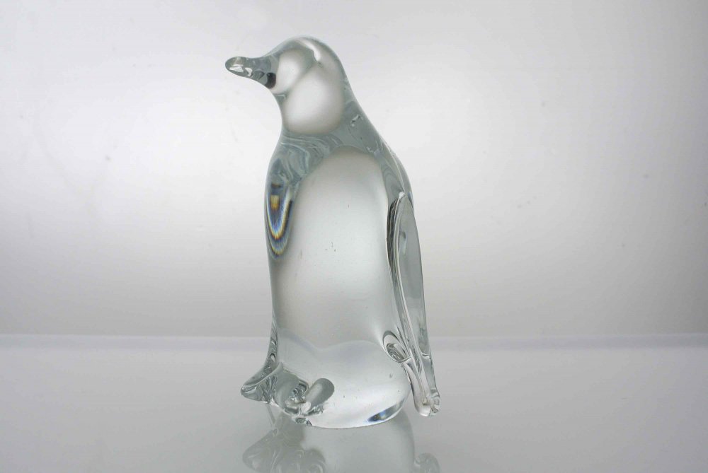 ペンギンのガラス小物オブジェ - 工芸品