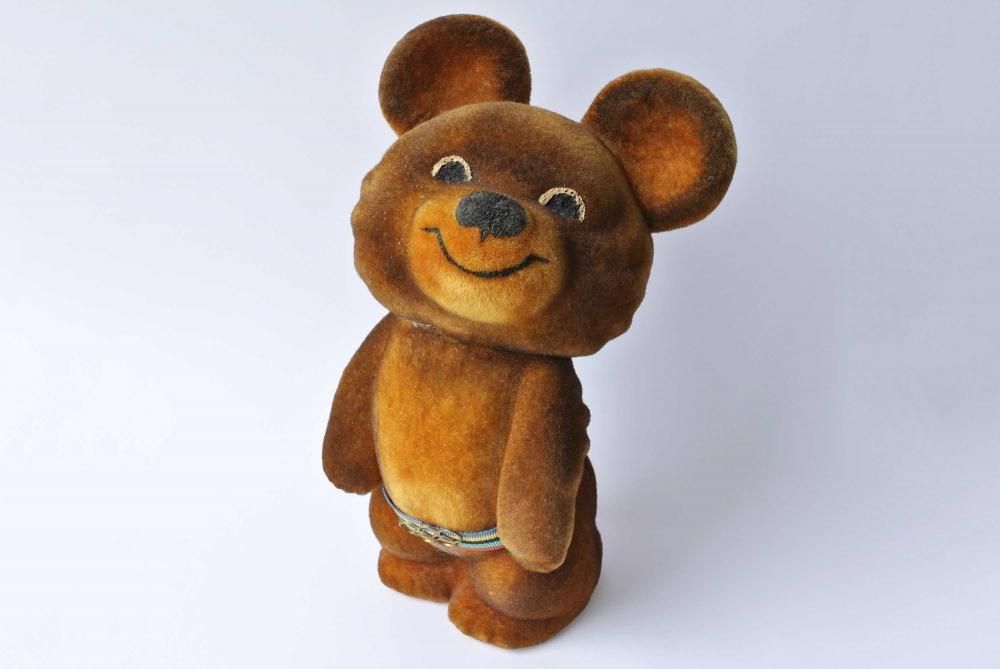 ふわふわな こぐまのミーシャ フロッキー素材 モスクワ五輪