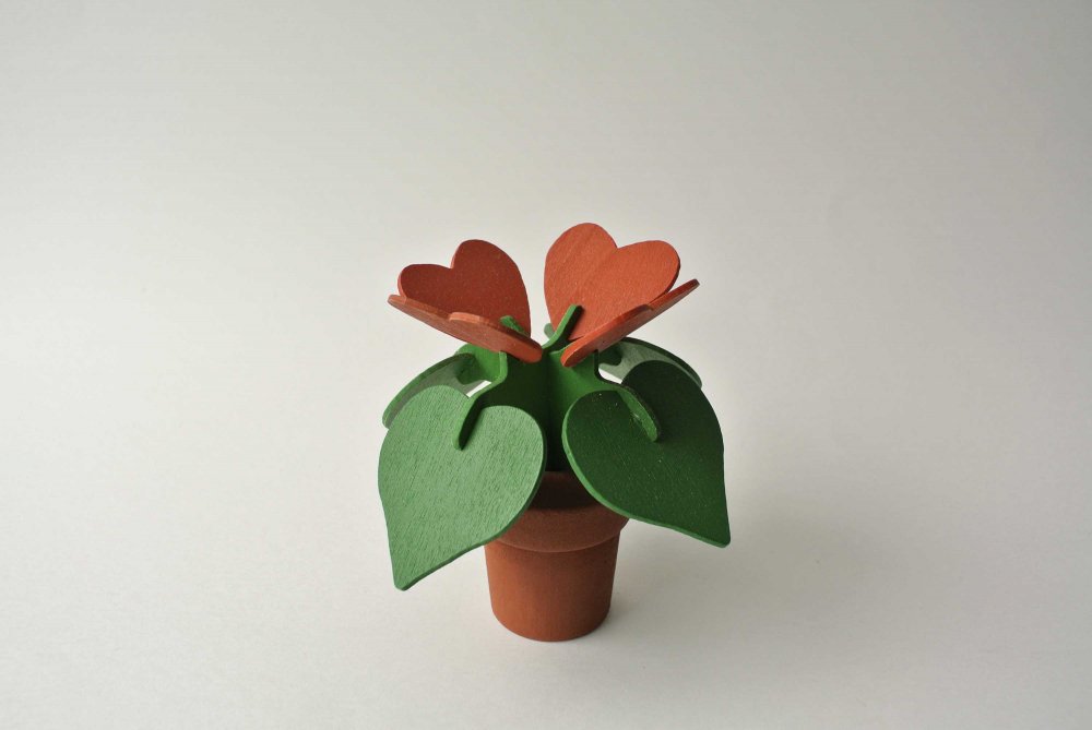 JOHAN ”Wooden Heart Flower Object” ヨハン 木製ハートのお花オブジェ