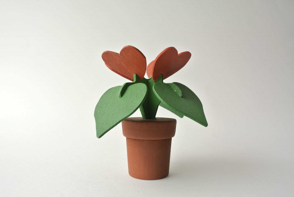 JOHAN ”Wooden Heart Flower Object” ヨハン 木製ハートのお花オブジェ 