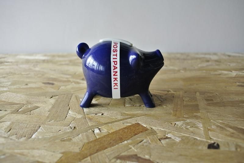 MK-Tresmer Money Box (Pig) 05 ぶたさんオブジェ (貯金箱) S 紺