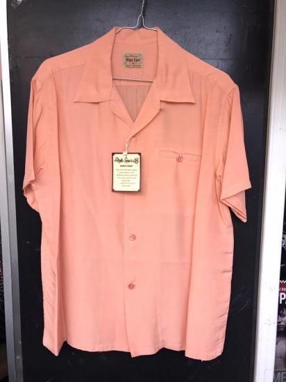 STYLE EYES「PLAIN BOWLING SHIRTS」PINK(S/S open shirts