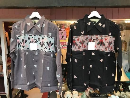 Dry Bones/“THUNDERBIRD”Rayon Long Sleeve Shirts(GRAY