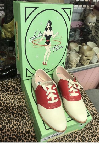 白×赤サドルシューズ　Lulu Hun Elvira Bowling Flat Shoes - ◆Harajuku Jumpin'Jack's  ONLINE SHOP◆