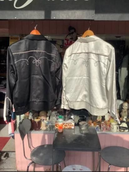 Dry Bones Western Style Satin Jacket - ◇Harajuku Jumpin Dry Bones Western Style Satin Jacket - ◇Harajuku Jumpin