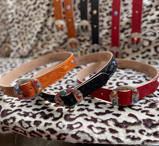 Western Leather Studs Belt 36mm 限定ラインストーンバックル - ◆Harajuku Jumpin'Jack's  ONLINE SHOP◆