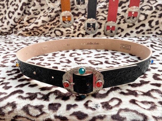 Western Leather Studs Belt 36mm 限定ラインストーンバックル - ◆Harajuku Jumpin'Jack's  ONLINE SHOP◆