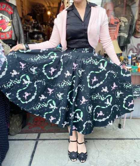 Hell Bunny / Poodle pattern Circular Skirt - ◇Harajuku Jumpin