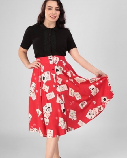 Collectif / Megan Cat Croupier Swing Skirt - ◆Harajuku Jumpin'Jack's ONLINE  SHOP◆