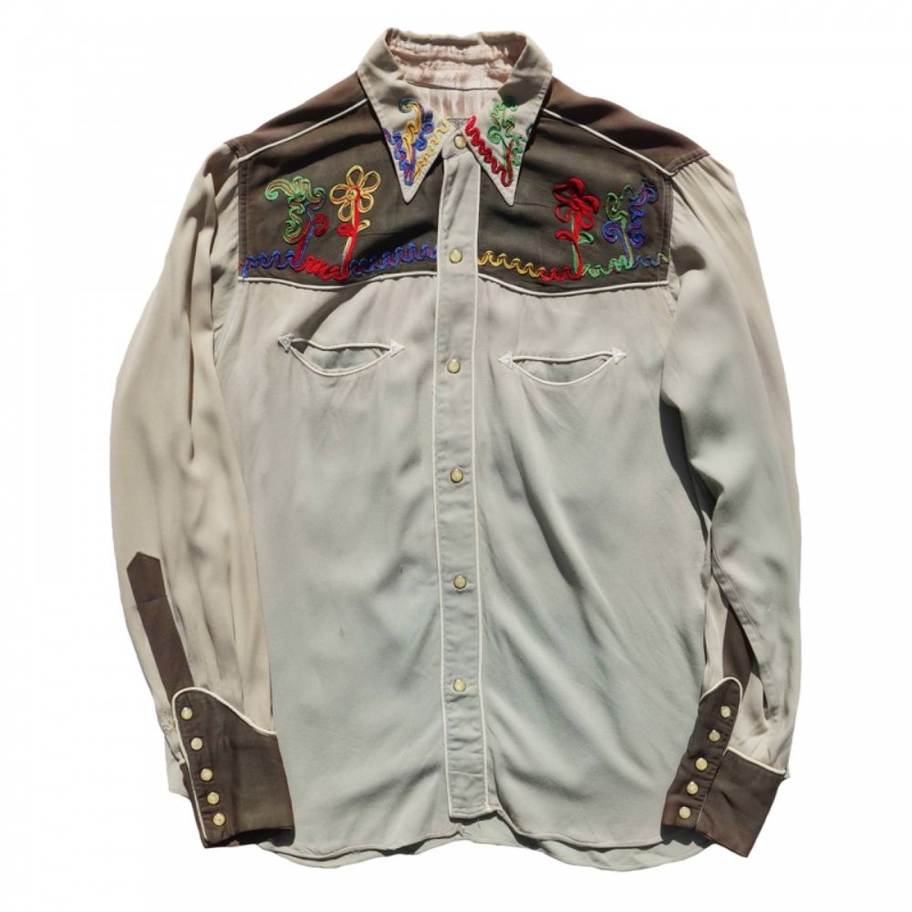 ヴィンテージ レーヨンウエスタンシャツ【Las Vegas】【1950's】【Freemason】Vintage Western Shirts