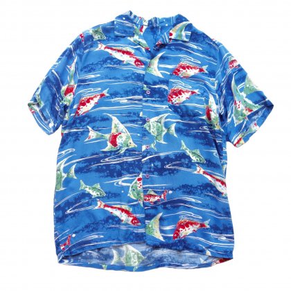  Ρơ  ġFish Printۡ1980's-Vintage Aloha Shirts