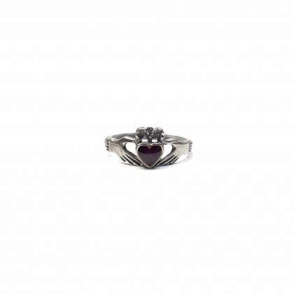  Ρơ 󥰡STERLINGۡBurgundy StoneVintage Claddagh Ring