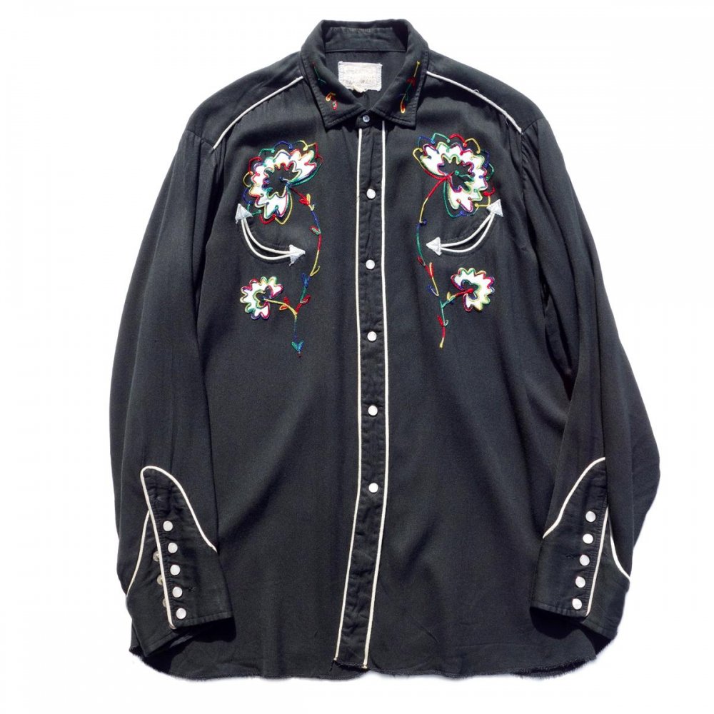 ヴィンテージ 【H BAR C】レーヨンギャバジン ウェスタンシャツ【1960's-】Vintage Western Shirts