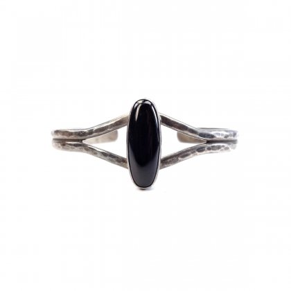  ΡʥХ ơ СХ󥰥1950's-OnyxۡSTERLINGVintage NAVAJO Bangle