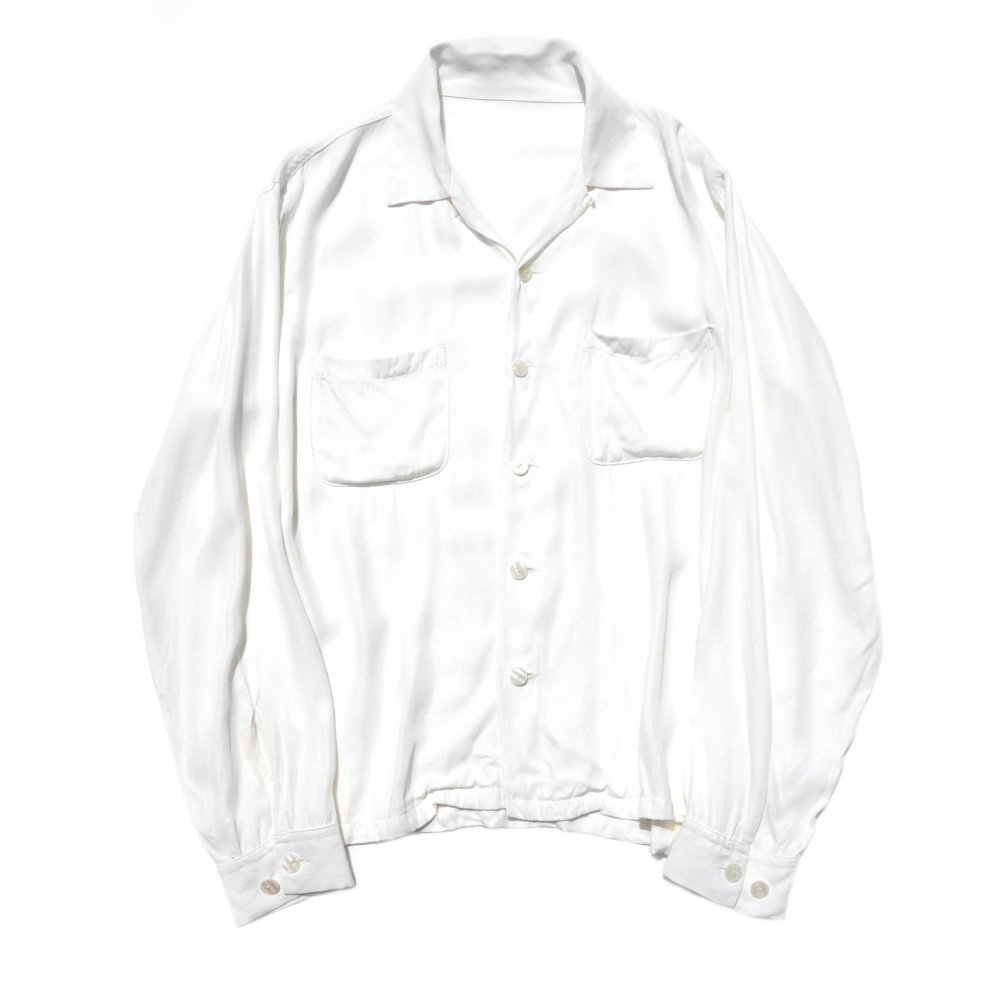 10,500円【着画】あり　レーヨンオープンカラーシャツ ホワイト