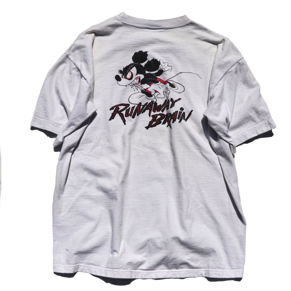 ミッキー ランナウェイブレイン【Disney Mickey Mouse Runaway Brain】ヴィンテージ プリント T シャツ  promotion Tee