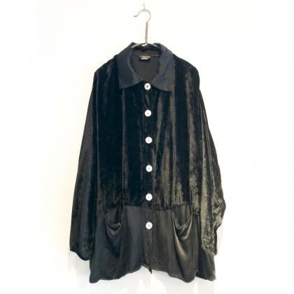  Ρơ ٥٥åȥ㥱åȡ1980s- Velvet & Satin Coverall Jacket