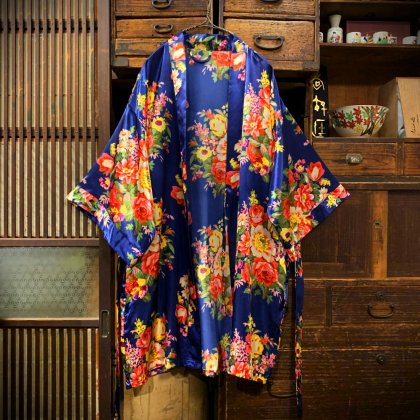  Ρơ H/S 80's~90'sVintage Half Sleeve Flower Pattern Gown