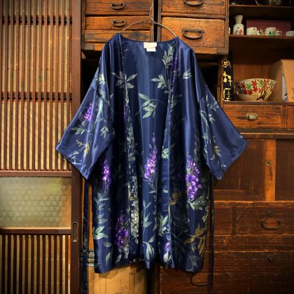  Ρơ H/S 80's~90'sVintage Half Sleeve Flower Pattern Gown