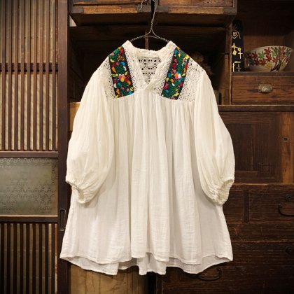  Ρơ ᥭɽ ˥å֥饦1980'sVintage Mexican Embroidery Tunic Blouse