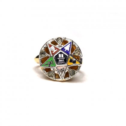  Ρơ ե꡼ᥤ 󥰡1940s-ۡEASTERN STARۡ14Kt Gold  STERLINGVintage Free Mason Ring