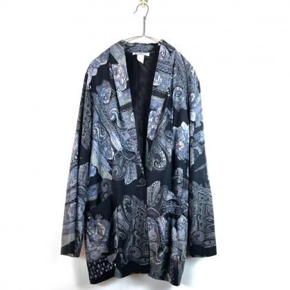  Ρơ ȥץ 㥱åȡKENSINGTON SQUAREۡ1980'sVintage Rayon Art Print Jacket