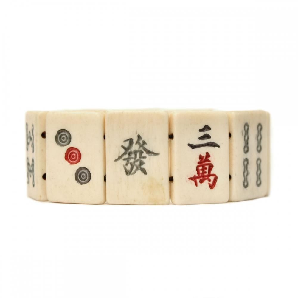 【1950s~】ヴィンテージ 麻雀牌 ブレスレット ヴィンテージ 麻雀牌 ブレスレット【1950s~ Mahjong Gambling Amulet