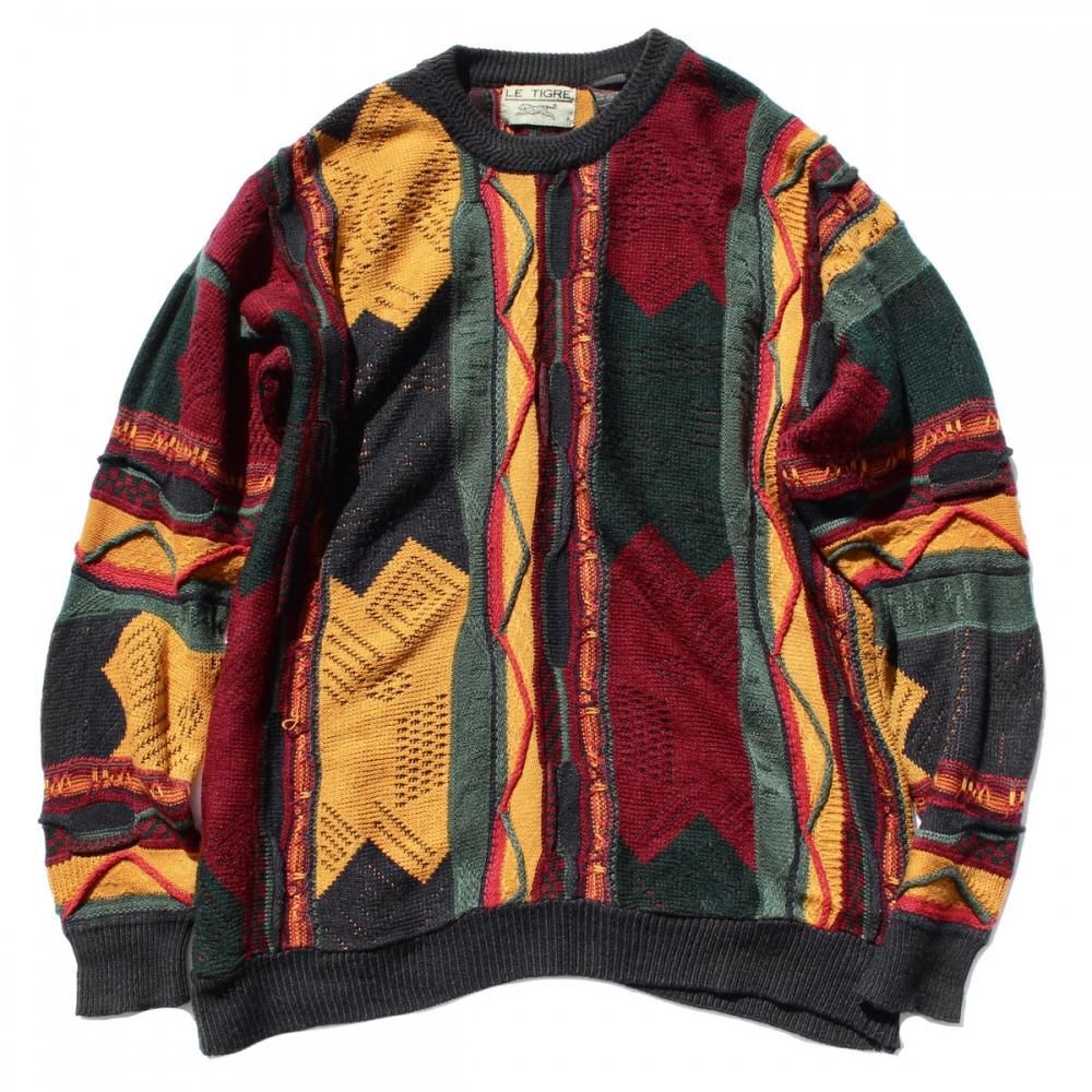 ヴィンテージ Coogi パターン クルーネックコスビー ニット Le Tigre 1990 S 古着 通販 ヴィンテージ古着屋 Rumhole Beruf Online Store 公式通販サイト