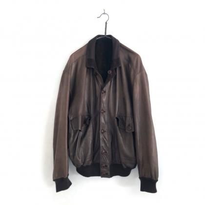  Ρơ С֥ ǥ  쥶㥱åȡ1980sVintage Reversible Deer Skin Leather Jacket