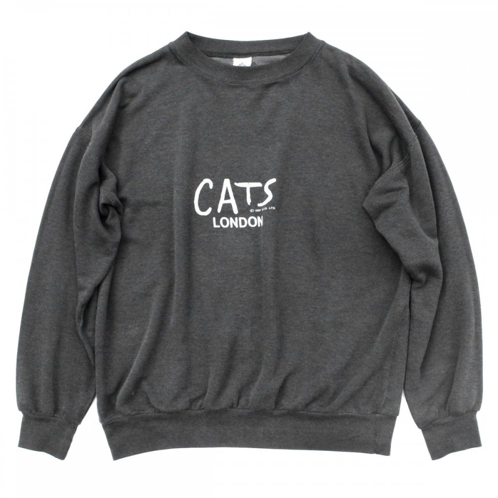 ヴィンテージ L/S スウェット【CATS LONDON】【1981's-】ミュージカル プリント