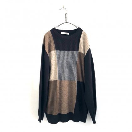  Ρơ 롼ͥå ˥åȡ1990'sۡPRONTO UOMOVintage Crewneck Panel Knitting Sweater