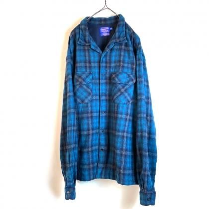  Ρơ   ץ󥫥顼 åġPENDLETONۡڥڥɥȥVintage Wool Open Collar Check Shirts