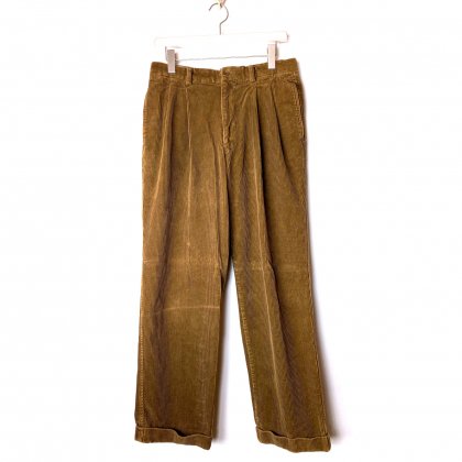  Ρơ ǥ 2å ȥ饦 ѥġCotton-FabricVintage 2-Tuck Corduroy Trouser