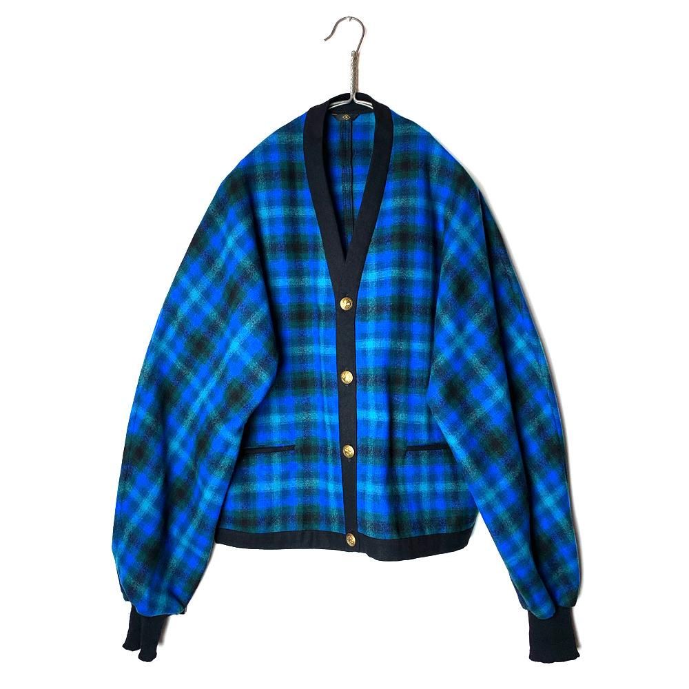 ペンドルトン【PENDLETON】ヴィンテージ オンブレチェック ウールカーディガン【40's~50's】Vintage Wool Cardigan